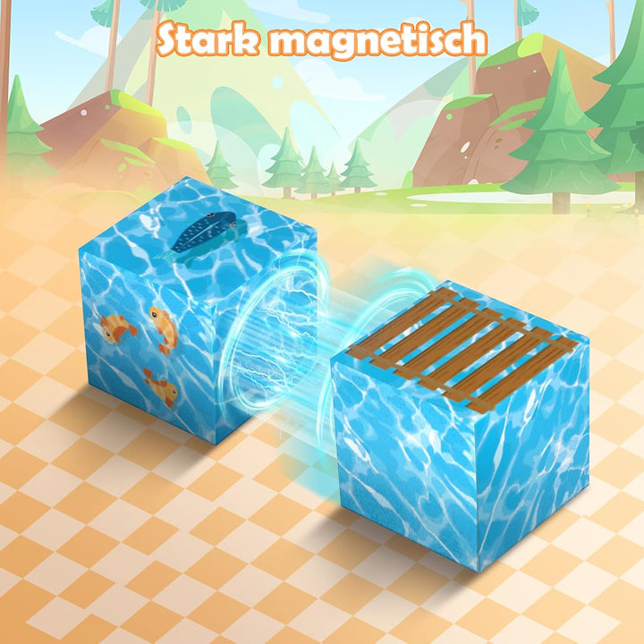 PINKCAT Magnetic Blocks Magnetische Bausteine, Magnete Bausteine Spielset, Magnetischer Spielzeugbau