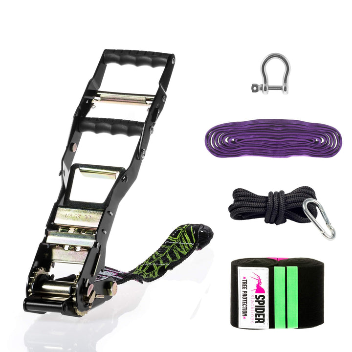 16101 Slackline Doppelknarre XXL - Mandingo Kit, schwarz, 40 cm Ratschen-Set, Ratschen-Set