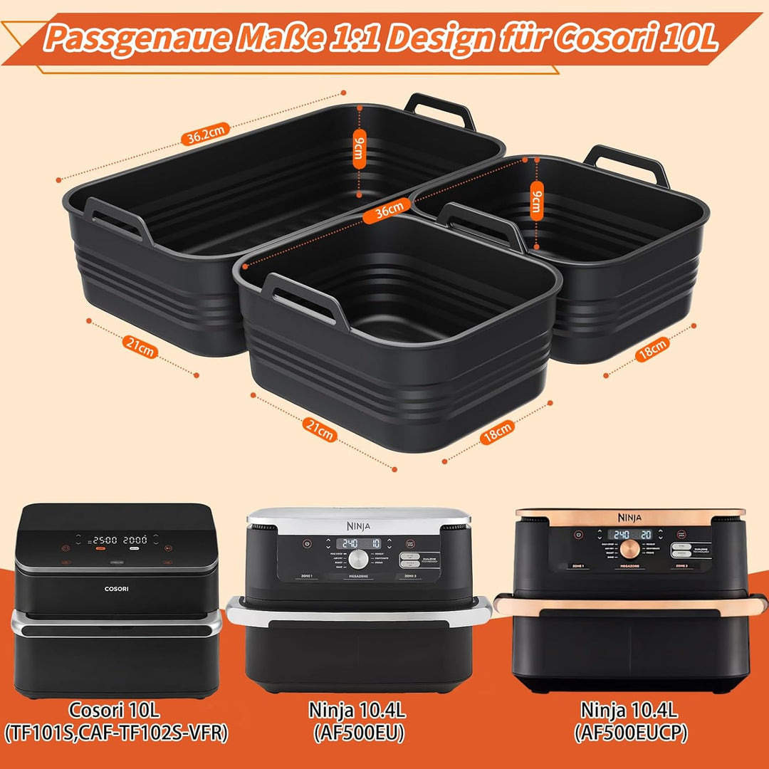 Heissluftfritteuse Silikonform für Ninja AF500EU AF500EUCP 10,4L | COSORI 10L Airfryer Zubehör Wiede