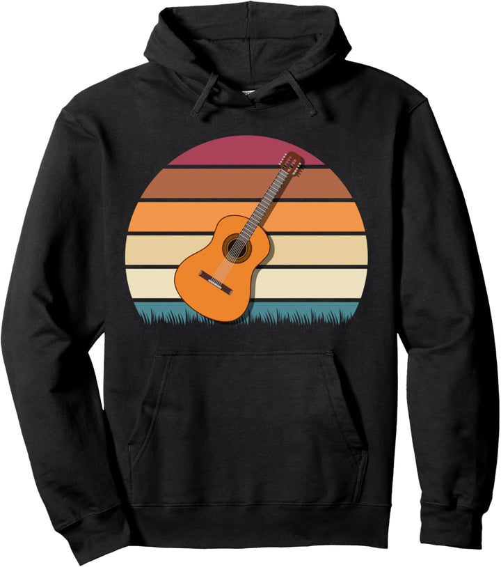 Akustik Gitarre Vintage Gitarre Musiker Gitarristen Pullover Hoodie