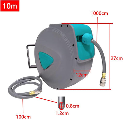 NAIZY Druckluftschlauch 10m Schlauchtrommel Automatik Aufroller 1/4" Anschluss Schlauchaufroller Aut