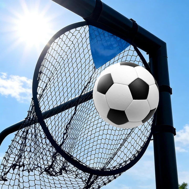 TZEKING 2 Stück Fussballtor Zielnetz mit Rahmen, Nylongewebe Fussball Trainingszubehör für Schiessge