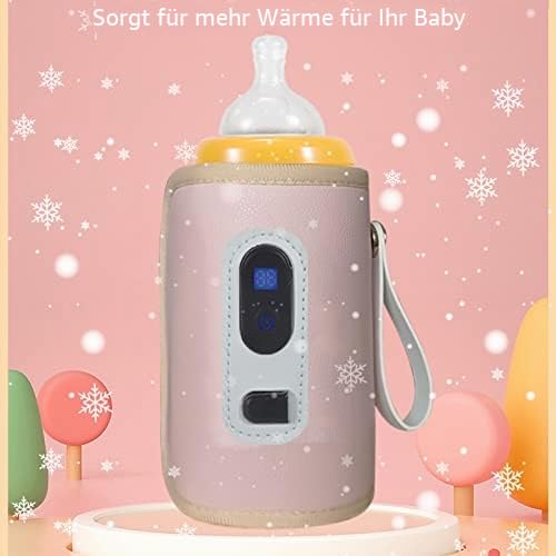 USB-Babyflaschenwärmer, Tragbarer Babynahrungsheizer, LCD-Display, Babymilchflaschenwärmer für Haush