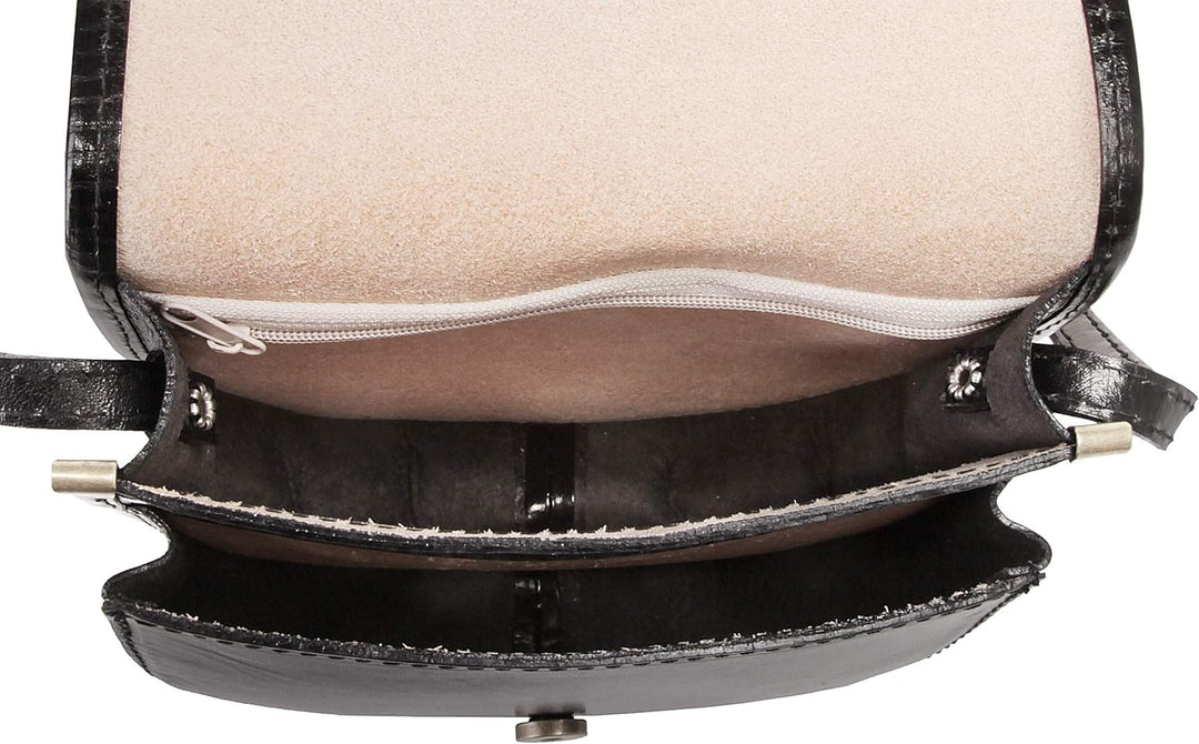 piké Umhängetasche schwarz echt Leder Damen - 016176