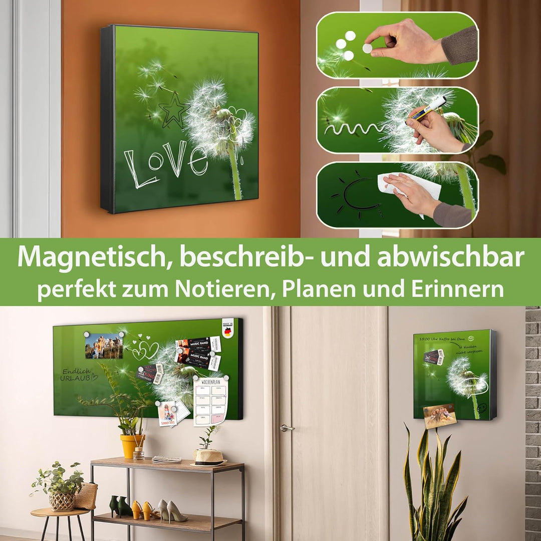 banjado Grosser Schlüsselkasten Metall - Schlüsselbox 30x30cm mit 32 Haken - Schlüsselkasten modern