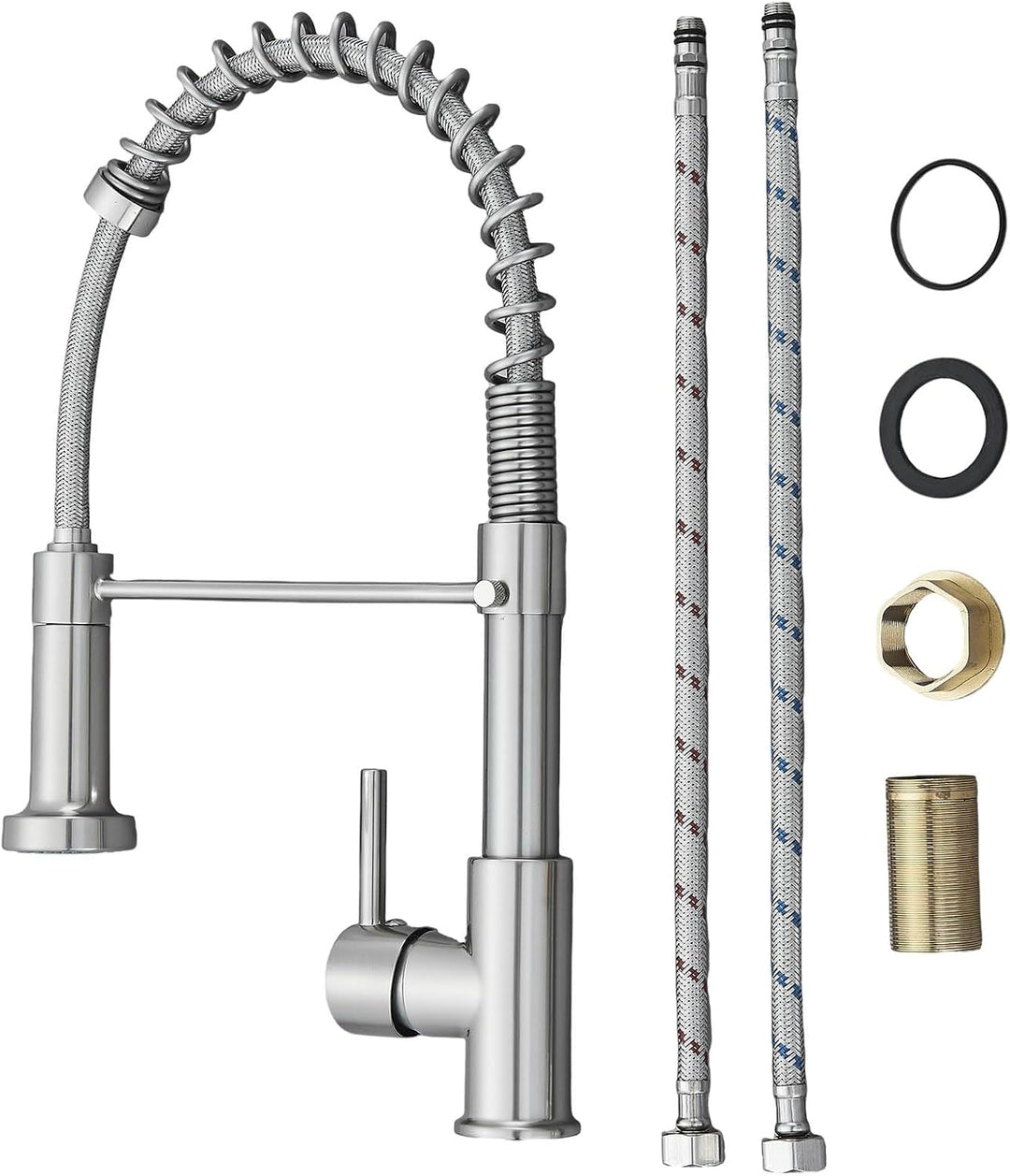 Wasserhahn Küche Hoher Bogen Hochdruck Küchenarmatur mit Herunterziehen Brause Armatur 360° Drehbar