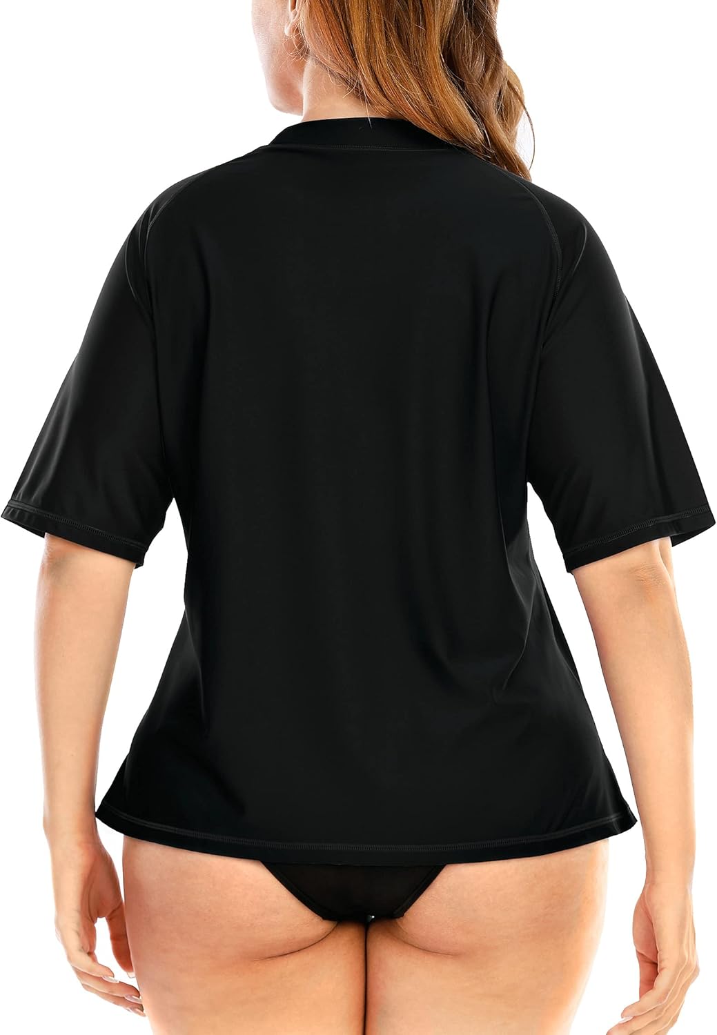 Halcurt UV Shirt Damen Übergrösse Rash Guard Kurzarm UPF 50+ Badeshirt UV Schutz Schwimmshirt Schnel