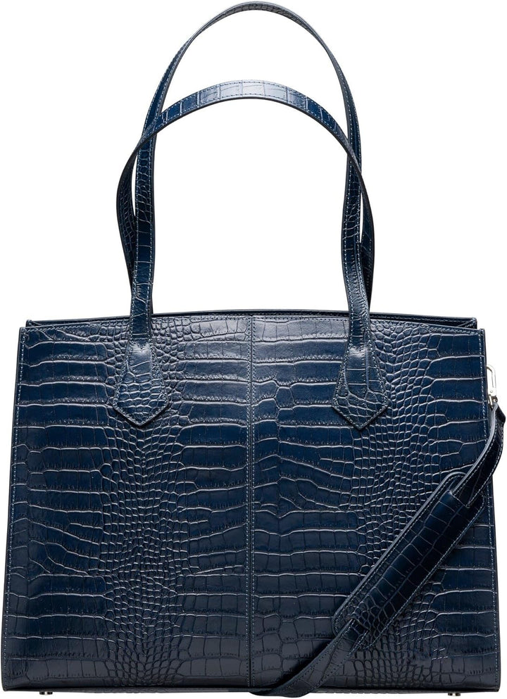 Su.B 14 Zoll Laptoptasche für Damen - Leichte Echtleder Arbeitstasche mit Innentasche - Schultertasc