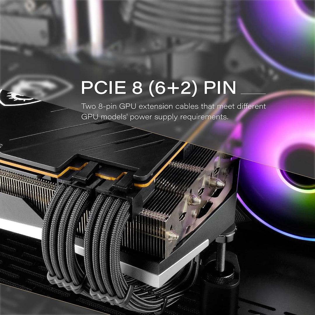 EZDIY-FAB PSU-Kabelverlängerung, ummantelt, benutzerdefiniertes Mod, GPU, PC-Netzteil, weiches Nylon