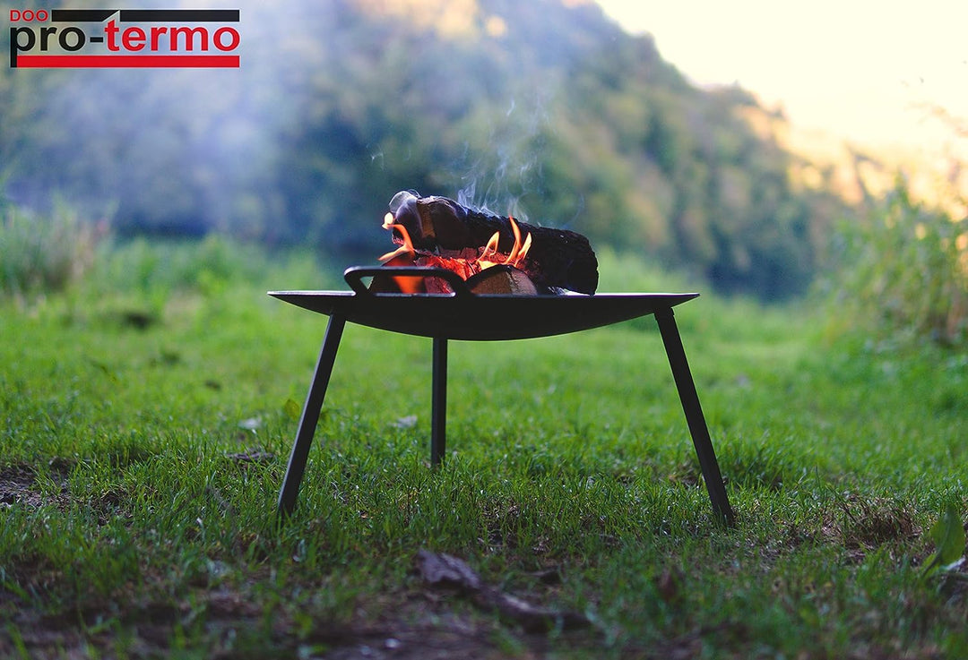 ProTermo Grill- und Feuerschale Ø 48,5 cm oder Ø 62,5 cm, multifunktionale Camping Feuerschale mit a