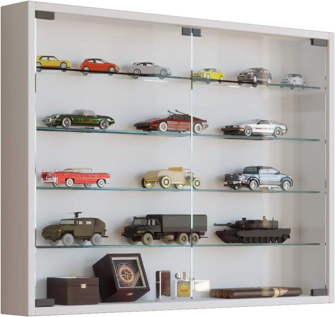 VCM 912948 Vitrine Sammelvitrine Wandvitrine Wand Schrank Regal Hängeregal Hängevitrine Holz Weiss,6