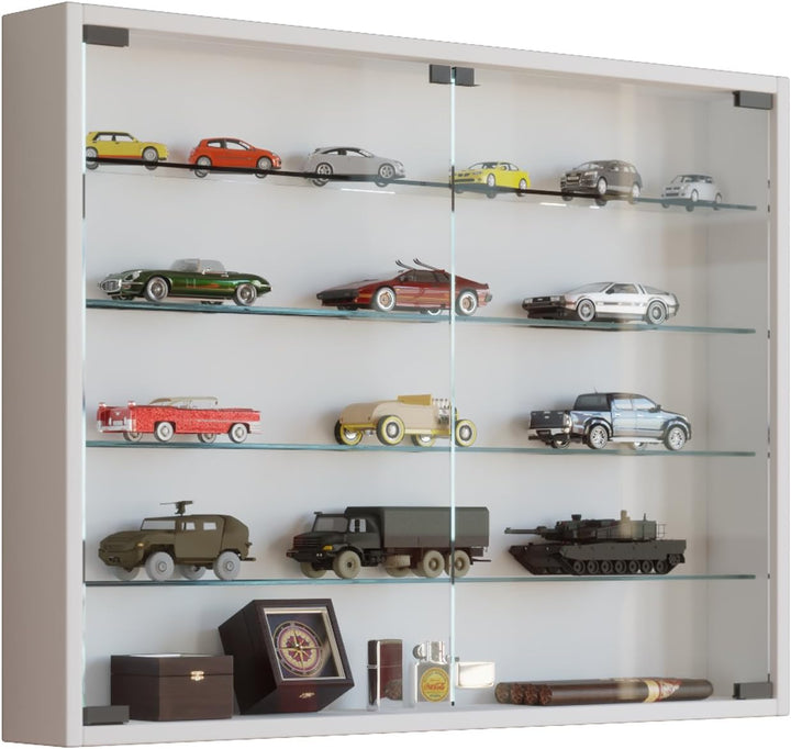 VCM 912948 Vitrine Sammelvitrine Wandvitrine Wand Schrank Regal Hängeregal Hängevitrine Holz Weiss,6