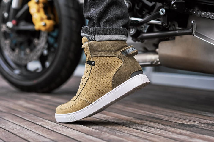 SHIMA SX-2 EVO Motorradschuhe für Herren - Atmungsaktiv, Verstärkte Leder Biker Motorradstiefel Männ