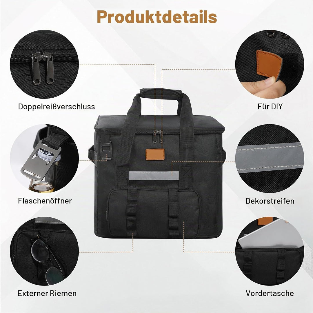 REDCAMP 40L Kühltasche, Grosse Thermotasche Lunchtasche mit Fronttasche Flaschenöffner, XL wasserdic