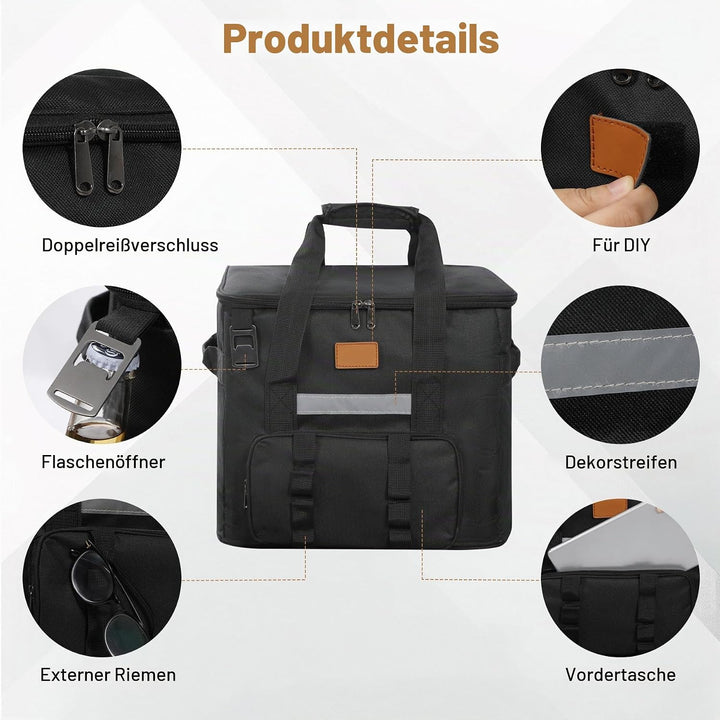 REDCAMP 40L Kühltasche, Grosse Thermotasche Lunchtasche mit Fronttasche Flaschenöffner, XL wasserdic