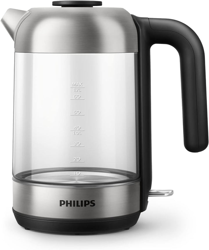 Philips Wasserkocher – 1.7 L Fassungsvermögen mit Kontrollanzeige, Glas, Pirouettenbasis