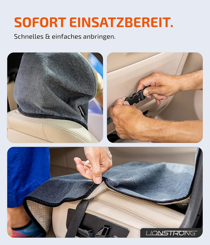 LIONSTRONG® Autositzschoner Vordersitz universell kompatibel [WASSERDICHT] - Autositzbezüge Vordersi