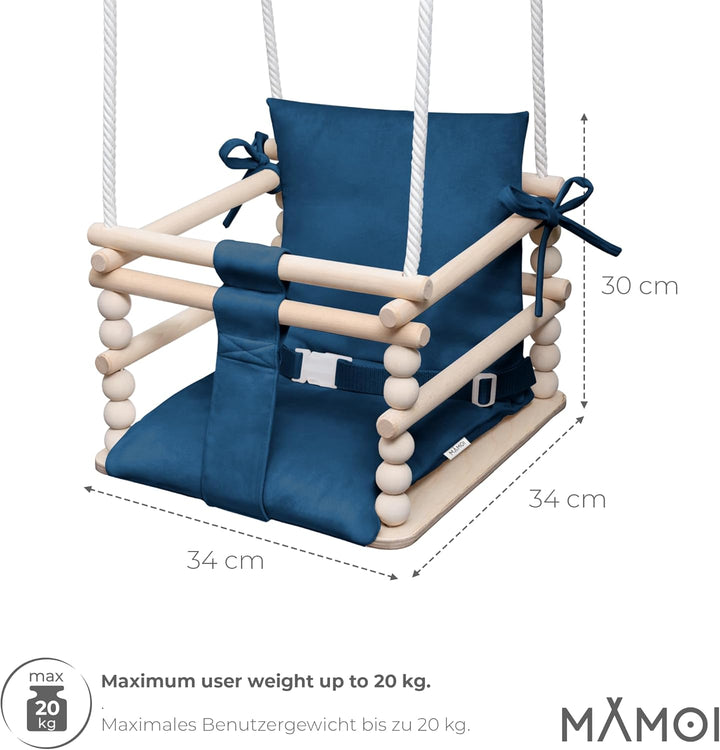 MAMOI® Babyschaukel, Schaukel Indoor, Holzschaukel für Baby und Kinder, Kinderschaukel, Schaukeln au