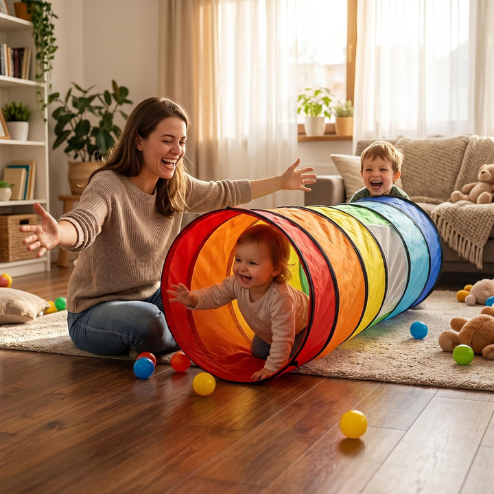 NUBUNI Tunnel XL 180 cm. : Tunnel Kinder : Kriechtunnel : Krabbeltunnel für Kinder : Spieltunnel Kin
