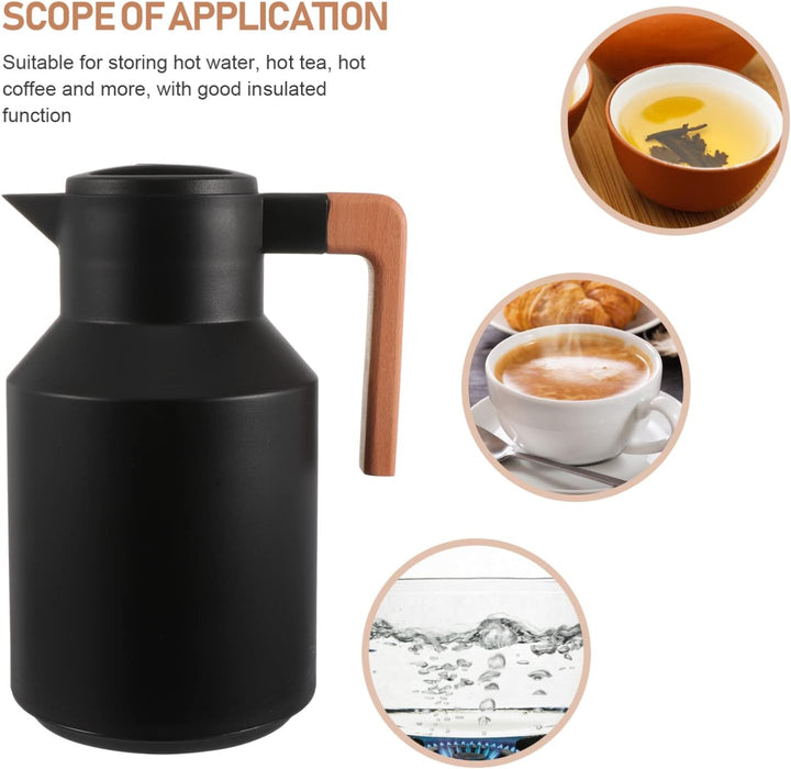 Cabilock 1stk Wasserkocher Isolierter Kaffeekrug Termos Thermisches Vakuum Thermoskanne Schwarz Mit