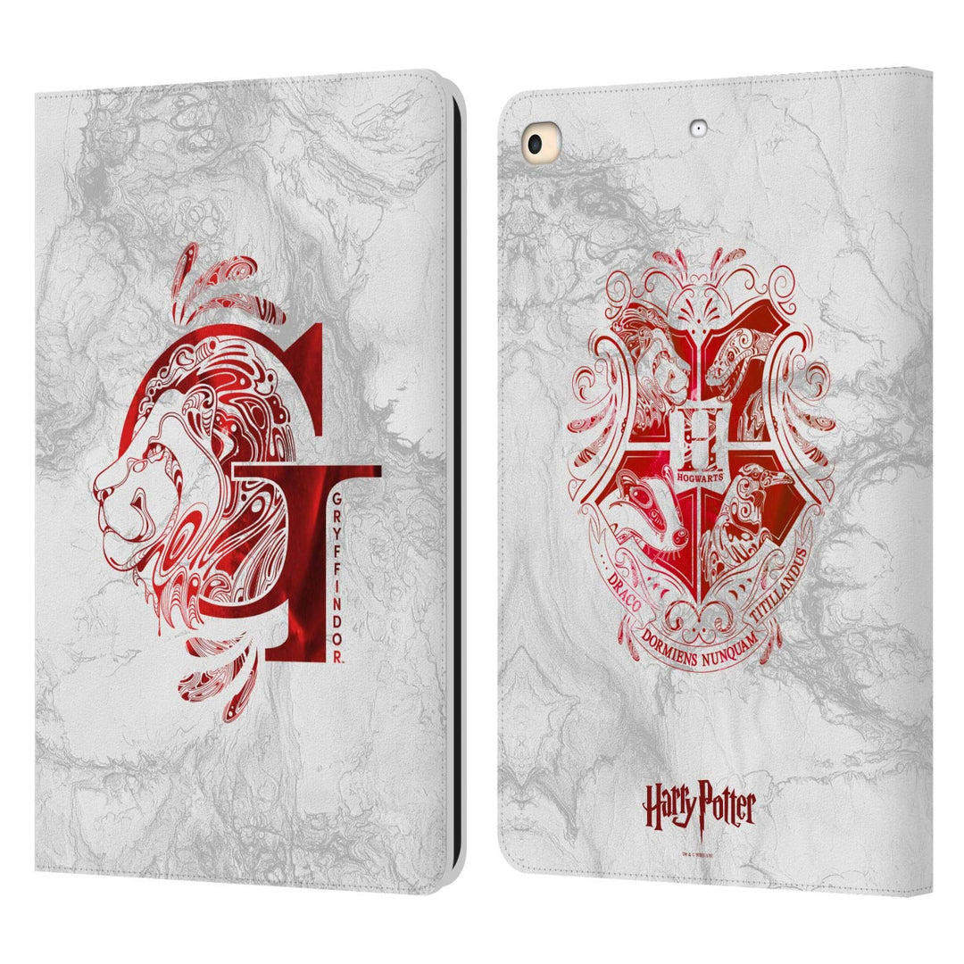 Head Case Designs Offizielle Harry Potter Gryffindor Aguamenti Deathly Hallows IX Leder-Wallet-Hülle