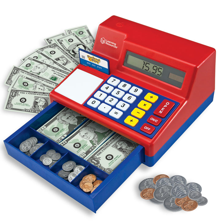 Learning Resources Pretend & Play Spielkasse mit Rechenfunktion und GB-Spielgeld Mehrfarbig UK-Währu