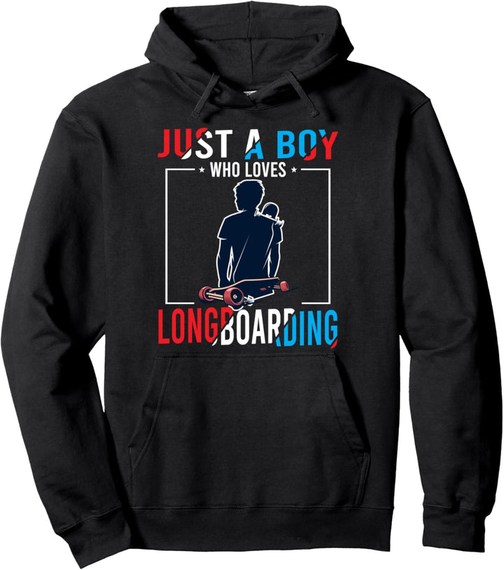Nur ein Junge Longboard skaten Geschenk Skater Longboard Pullover Hoodie