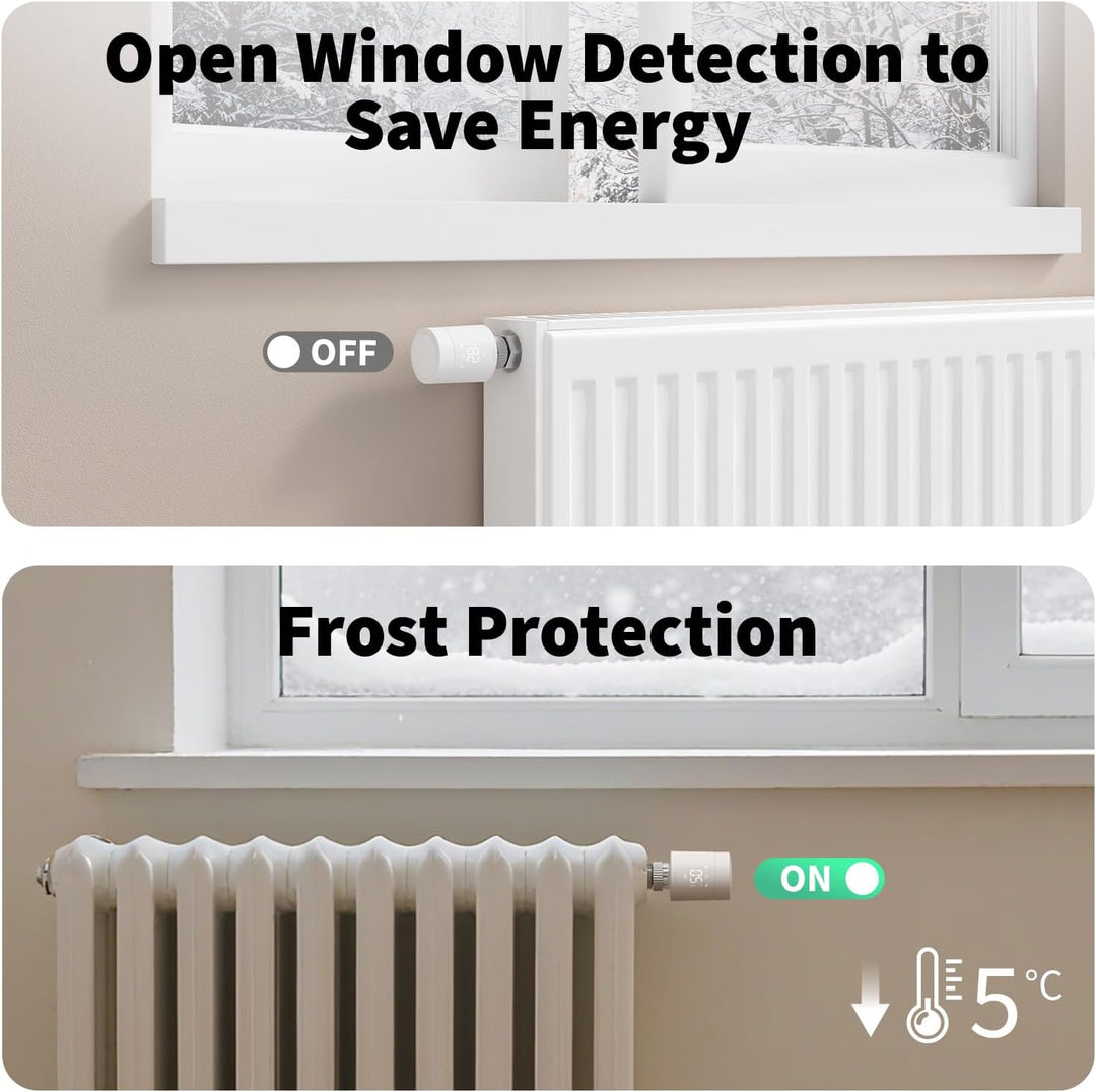 Aqara Smartes Heizkörperthermostat W600, Unterstützt Zigbee/Thread, Energiesparen, Sprachsteuerung,