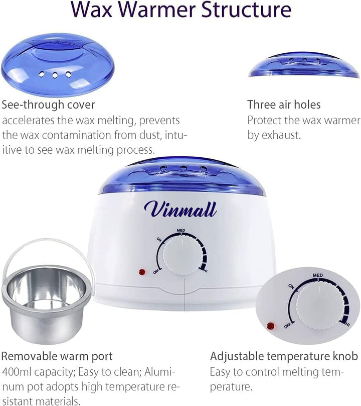 Waxing set Wachsmaschine Wachswärmer gerät, Wax Warmer mit Wachsperlen für Wachs Haarentfernung, Wax