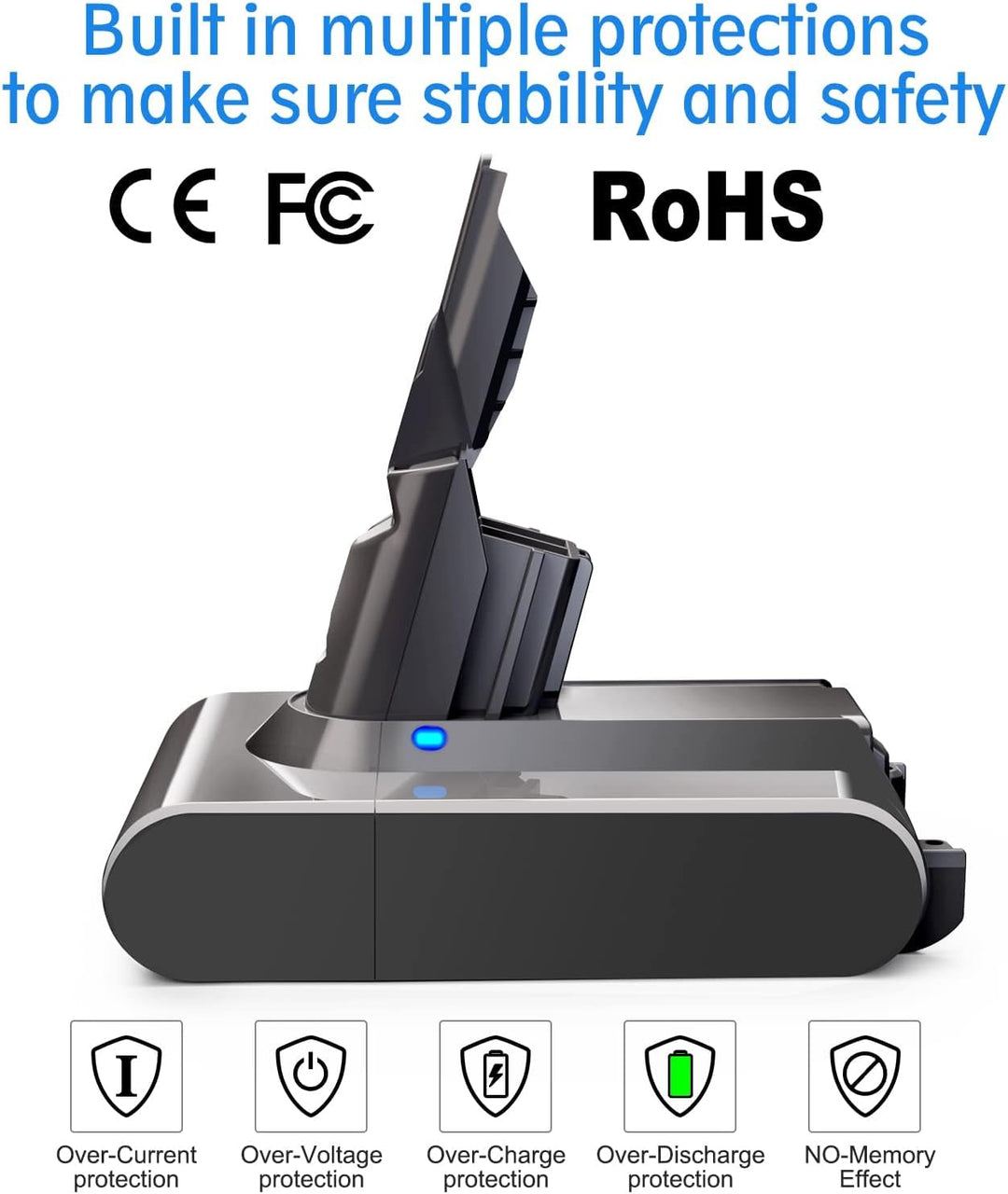 V7 Akku 4600mAh 21,6V Ersatz Akku für Dyson V7 SV11 Absolute Mattress Allergy Trigger Fluffy Fluffy