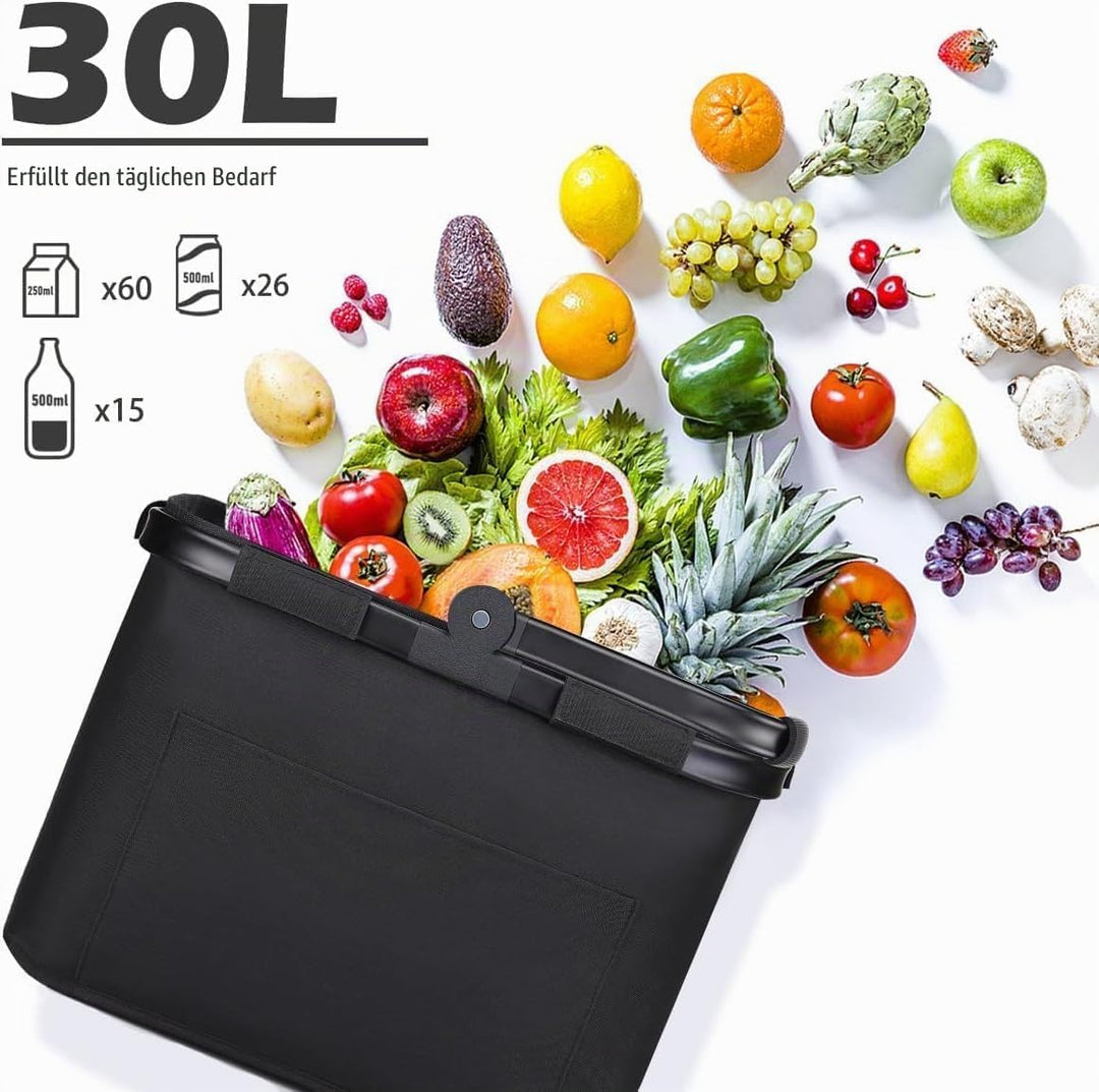 Diurwur 30L Einkaufskorb 2pcs Picknickkorb Faltbar Klappkorb Einkaufstasche mit Aluminiumgriff Faltb