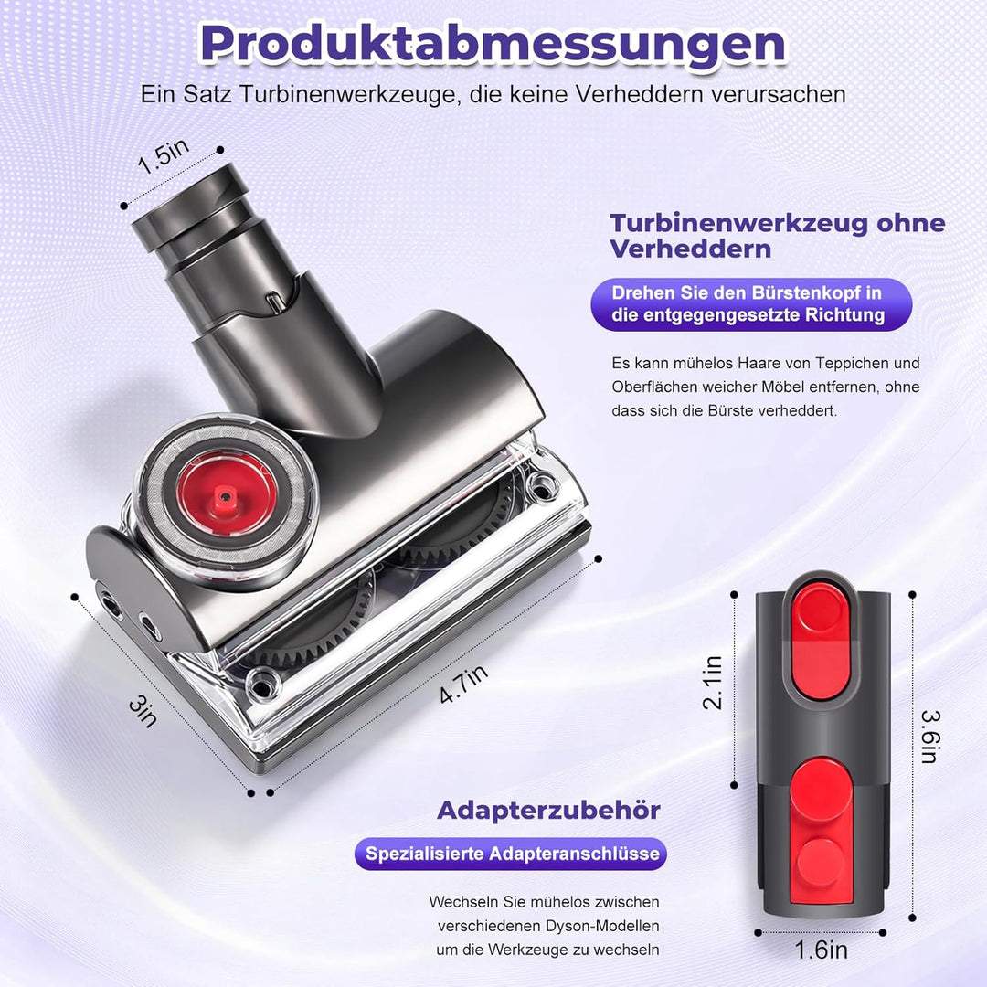 Tangle-free Mini Turbinendüse für Dyson V6 V7 V8 V10 V11 V15 SV22 DC59 DC62 DC77 UP17 Staubsauger Tu