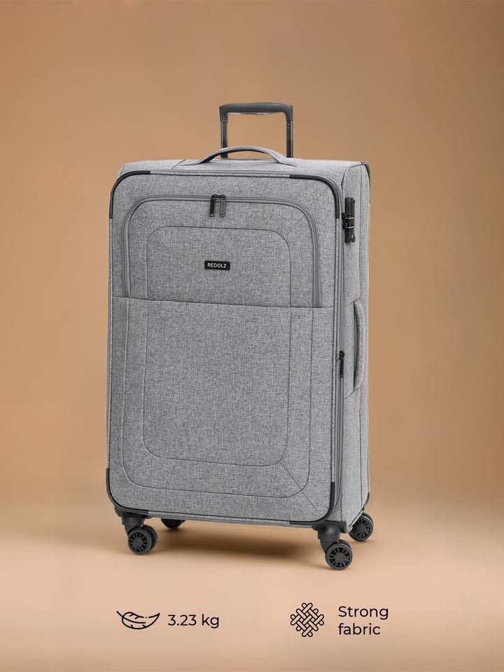 REDOLZ grosser Weichschalen Koffer für Damen & Herren | Leichter Trolley 77 cm mit 4 Doppelrollen &