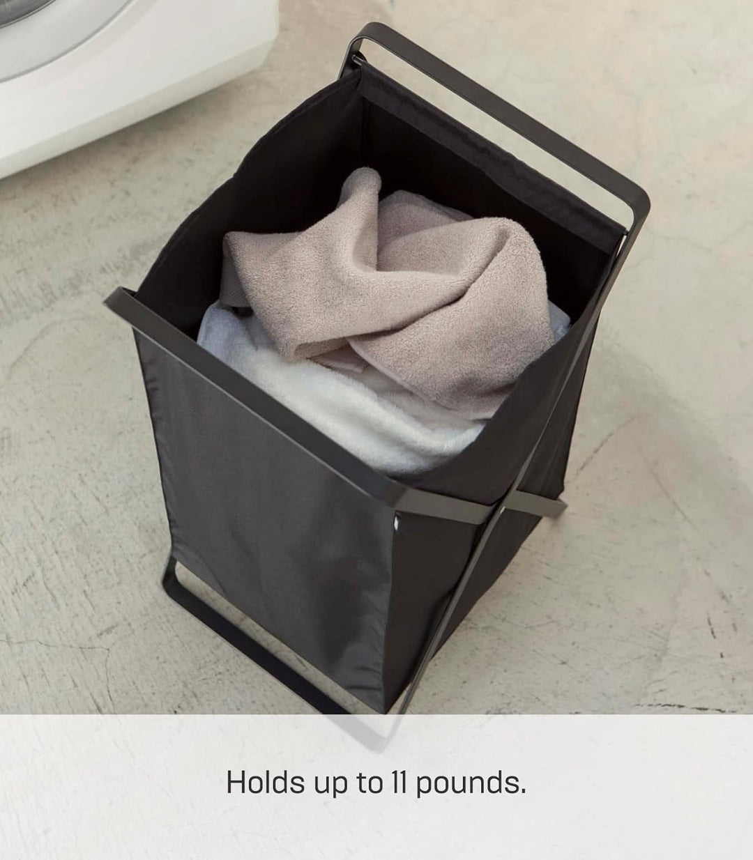 Laundry Basket - Tower - black Schwarz, Schwarz