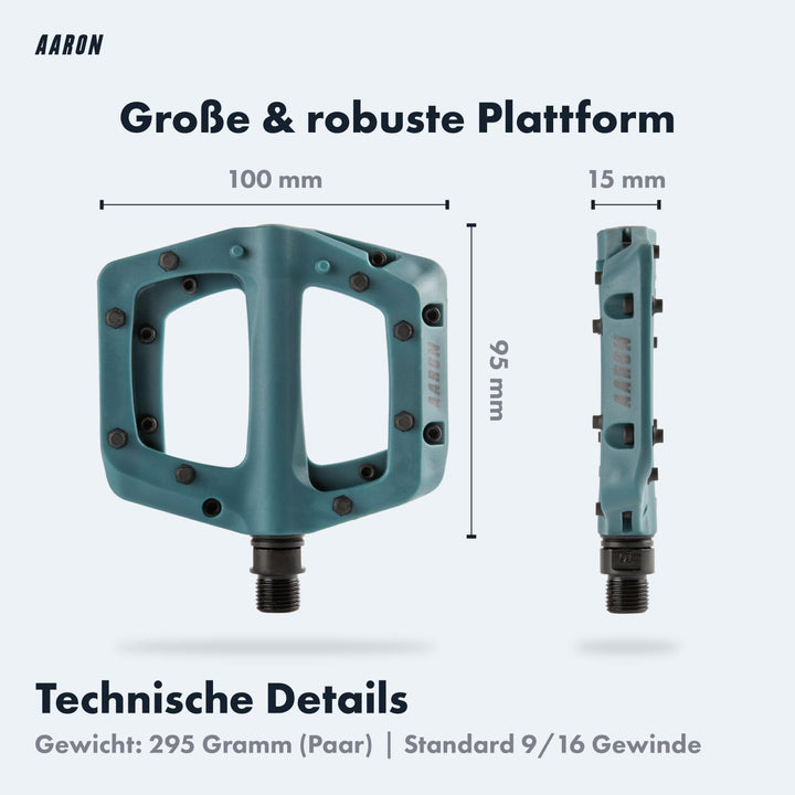 AARON Dirt MTB Pedale aus ultraleichten Nylonfasern mit abgedichtetem Industrie-Kugellager - rutschf