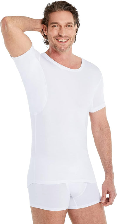 FINN Anti-Schweiss Unterhemd Herren mit Rundhals-Ausschnitt - Unterziehshirt Männer mit Einsätzen ge
