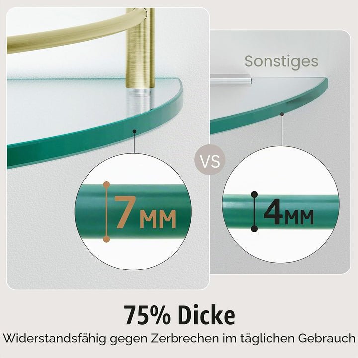 KES Duschablage Ecke Eckregal Duschregal Glasregal Duschablage Glas Hartglas Wandregal Badregal Dusc