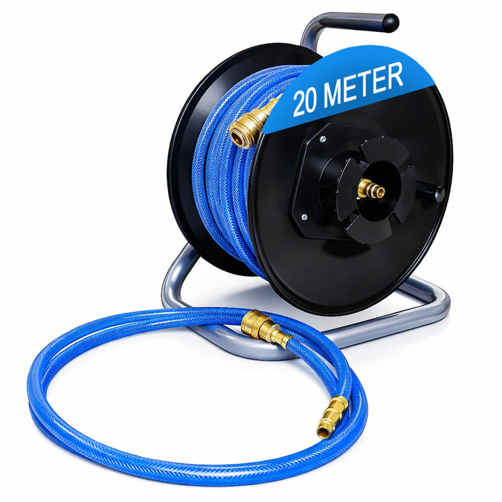 Bituxx Druckluftschlauchtrommel Druckluft Luftschlauch Trommel Aufroller für Kompressor 20 Meter man