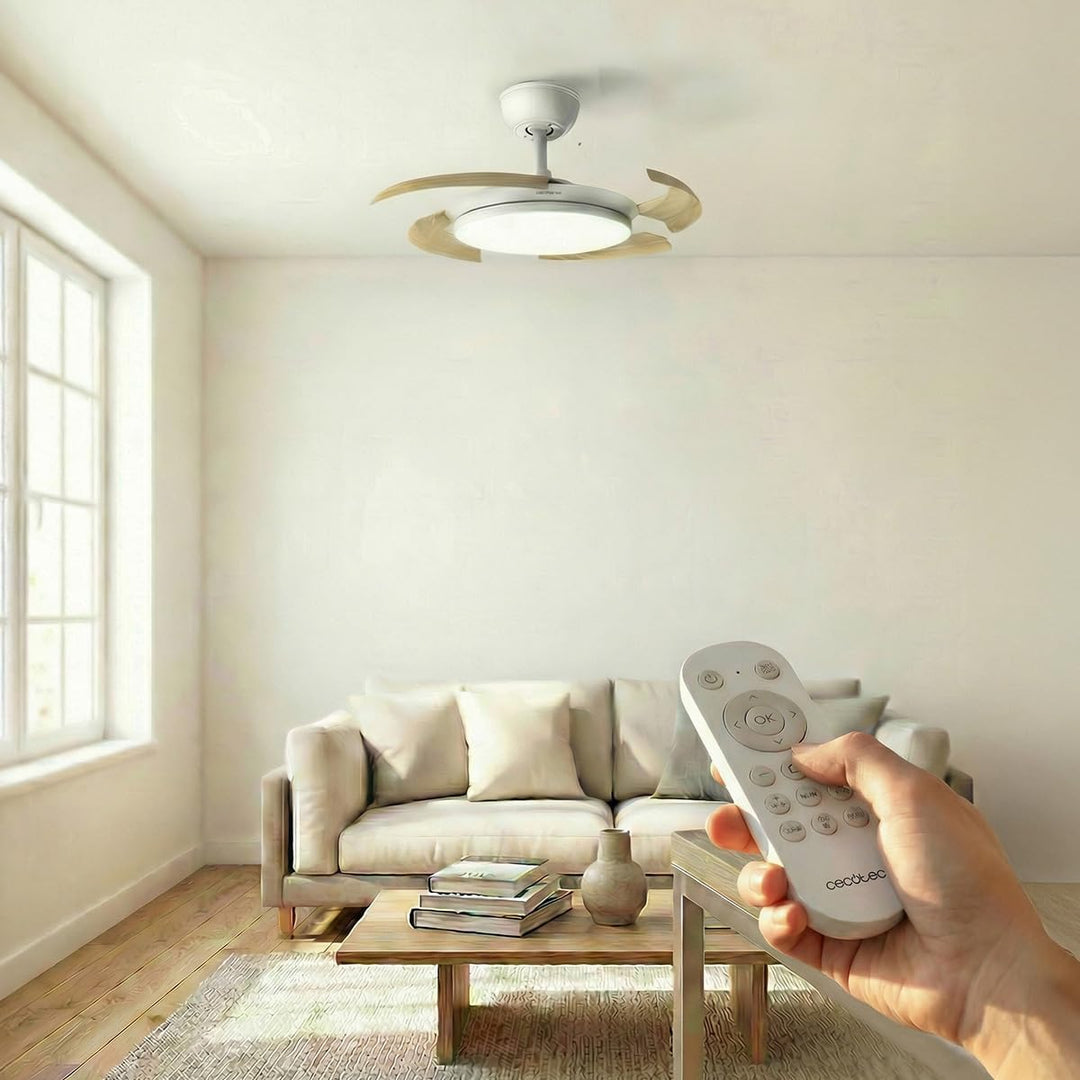 Cecotec Deckenventilator Aero 4500 Puzzle Invisible. 30 W, 6 Geschwindigkeiten, Fernbedienung, 7 cm