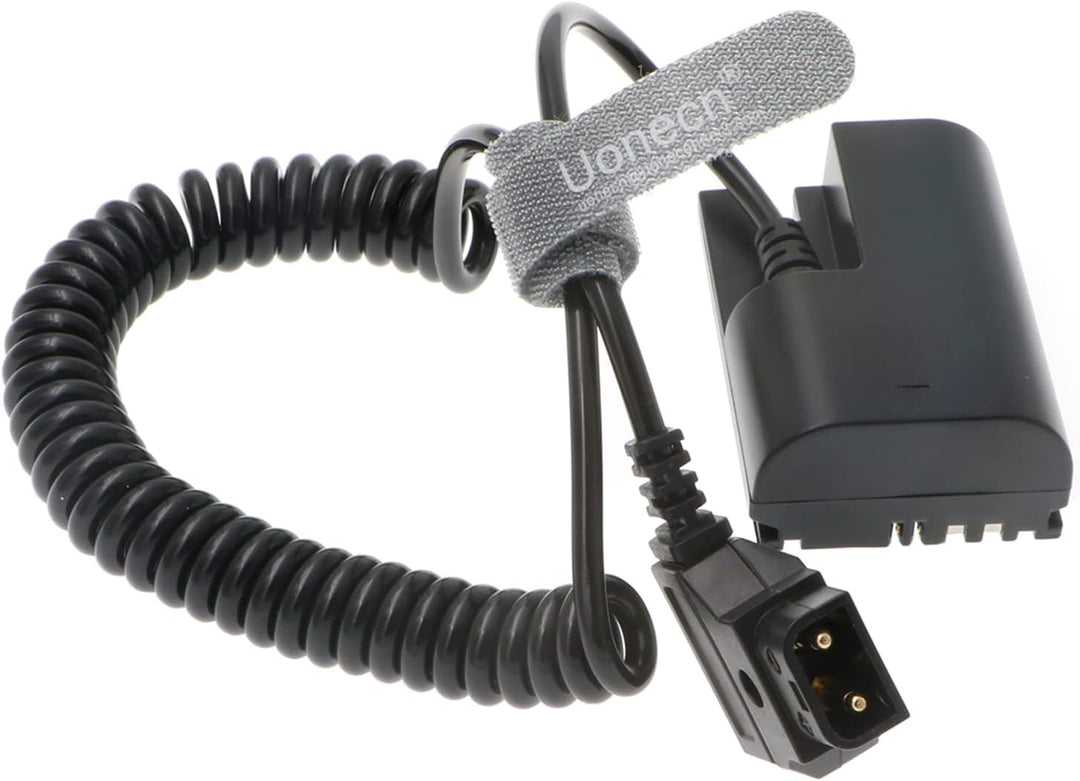 Uonecn LP-E6 Dummy Akku zu D-Tap Spiral Kabel für Canon 5D4 5DSR 5D2 5D3 6D 60D 7D2 70D 80D