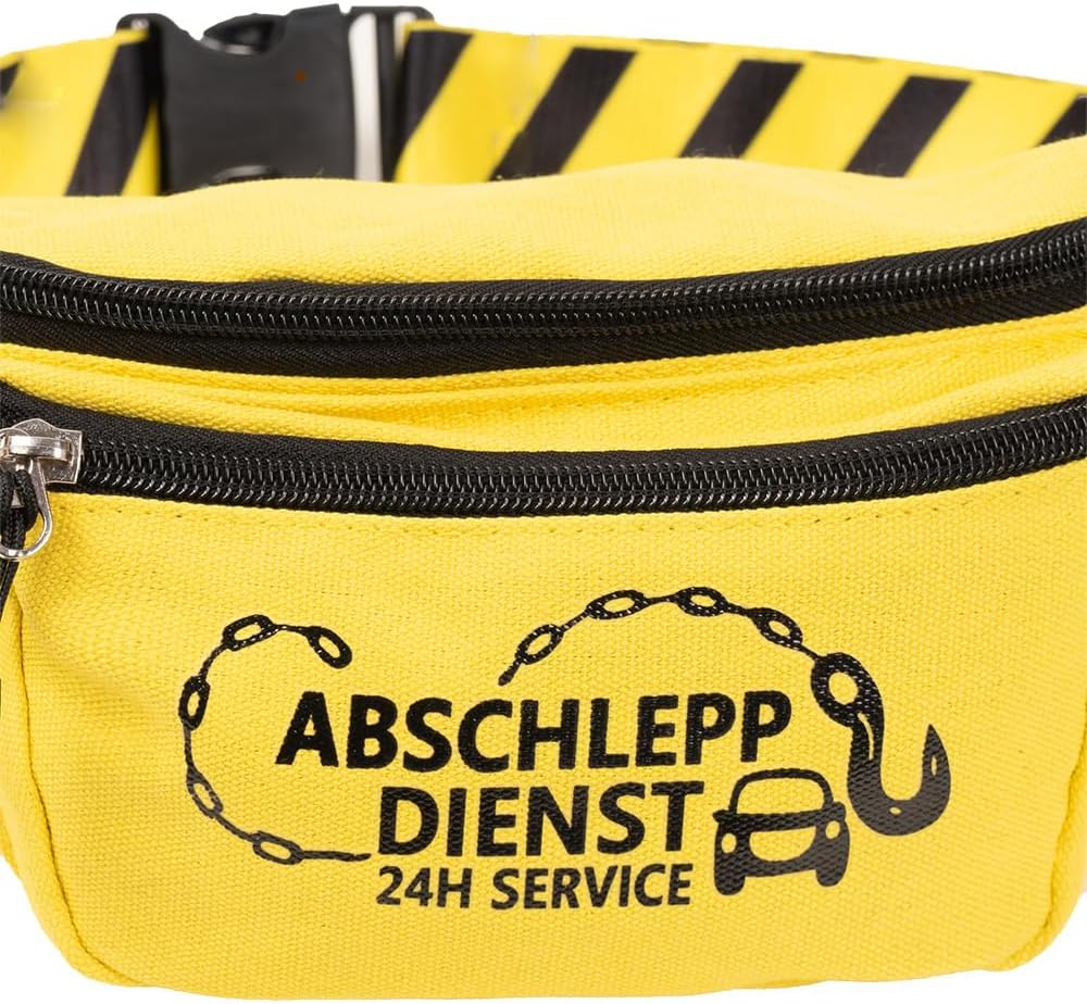 Goldschmidt Kostüme Abschleppdienst Bauchtasche gelb | Tasche mit 3 Reissverschluss-Fächern | Access