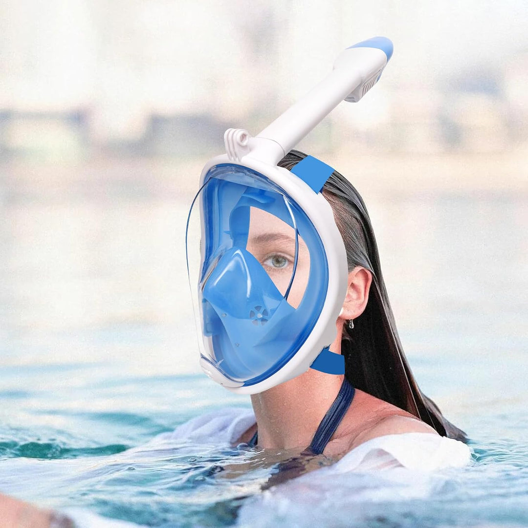 Jsdoin Schnorchelmaske Erwachsene Vollmaske,180-Grad-Sicht Tauchmaske mit Panorama-Vollgesichtsdesig