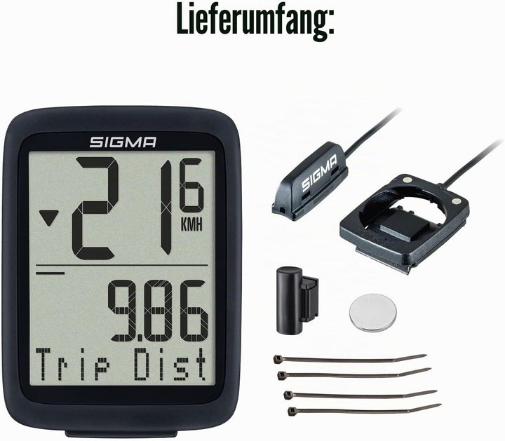 SIGMA Sport BC 8.0 Bicycle Computer with Numerous Functions Bike Computer Easy to Use with Large But
