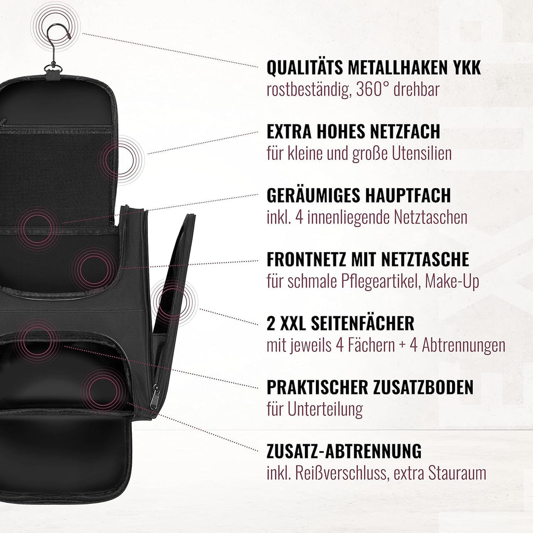 LEXXUP Kosmetiktasche XXL Kulturbeutel zum Aufhängen [11L Stauraum] 1 STK Kulturtasche Damen Kulturb