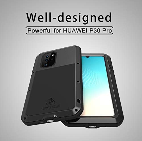 Fonrest Ganzkörper Hülle für Huawei P30 Pro, Love MEI 6,47-Zoll Schwerlast Hybride Aluminium Metall