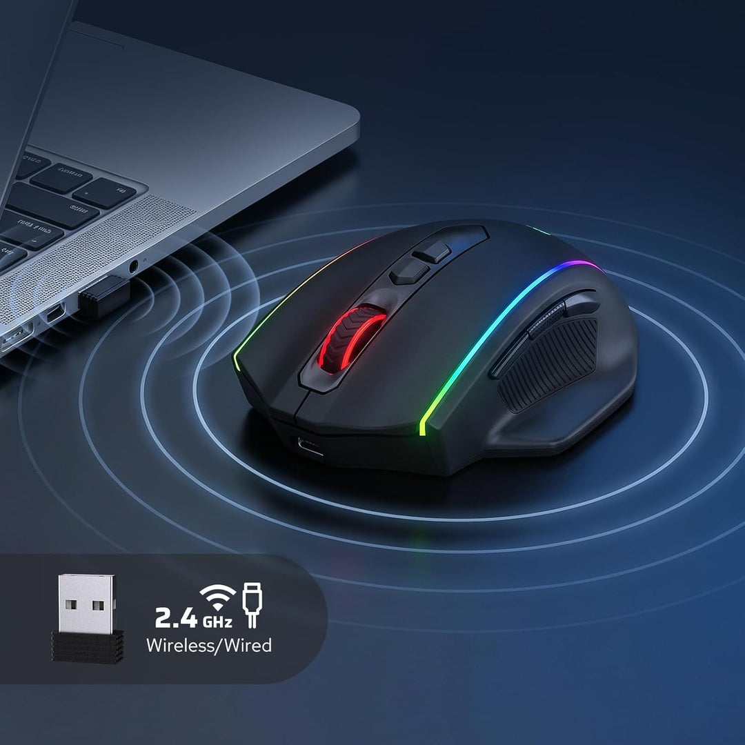 Redragon M686 Vampire Elite Kabellose Gaming Maus, 16000 DPI Kabelgebunde/Kabellose Maus mit Profess