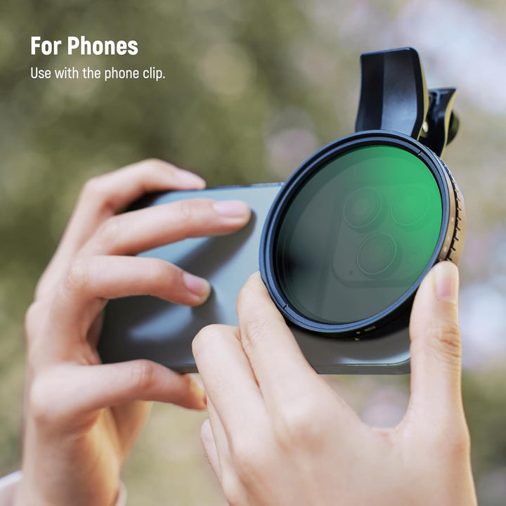 NEEWER 67mm Variabler ND Filter, Clip On Handy Filter, ND2-32 (1-5 Stop), Graufilter, Fotografie Zub