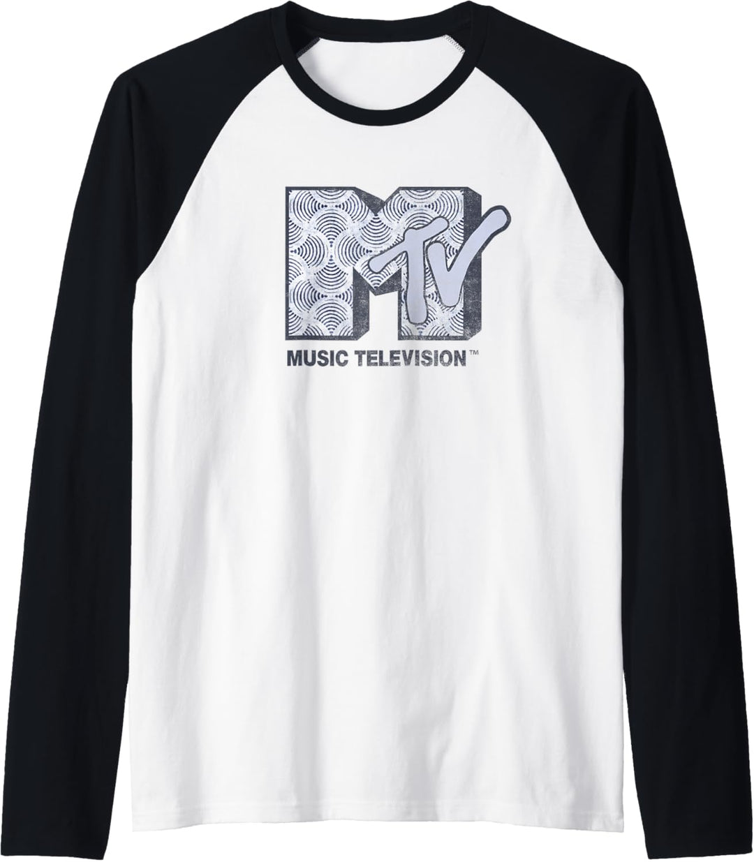 MTV Music Television Shibori Fill Logo Raglan