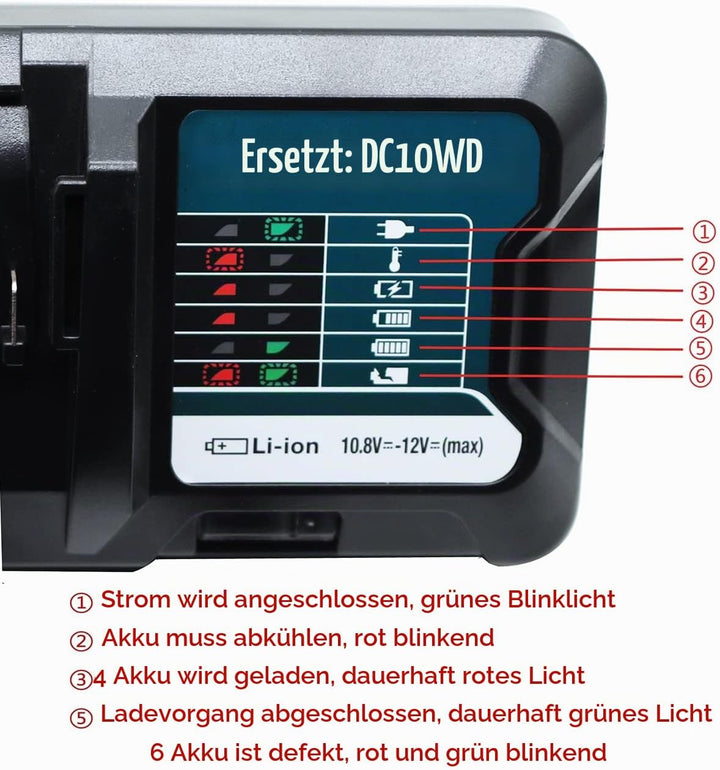 GOLEMON 12V DC10WD Ladegerät Für Akku BL1016 BL1015 BL1021B BL1041B BL1040B BL1020B Für Makita Tool