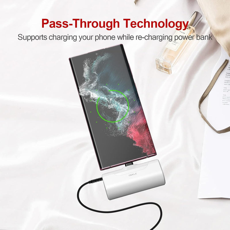 iWALK Mini Powerbank 4500mAh,USB-C Tragbares Ladegerät,Externer Akku für Tasche/Reisen/Kapazität Erh